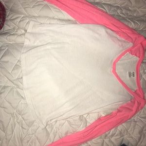 Pink Victoria Secret Baseball Tee